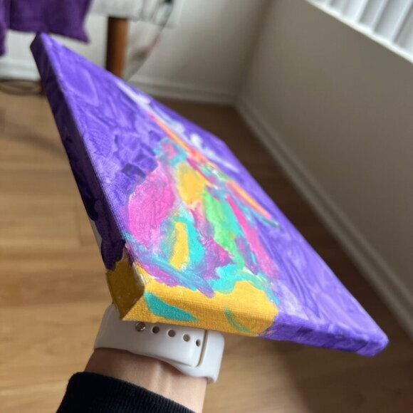 💜 Deer Abstract Painting Original and Hand-painted Artwork Canvas Wild Animal - Picture 4 of 7